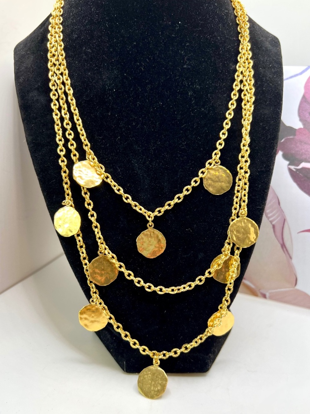 Gold Layered Coin Disc Necklace - Women Jewelry Necklaces